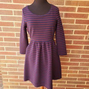 MAEVE Anthropologie 6 Stripe Dress Pockets A Line